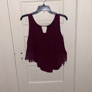 Maroon off the shoulder blouse